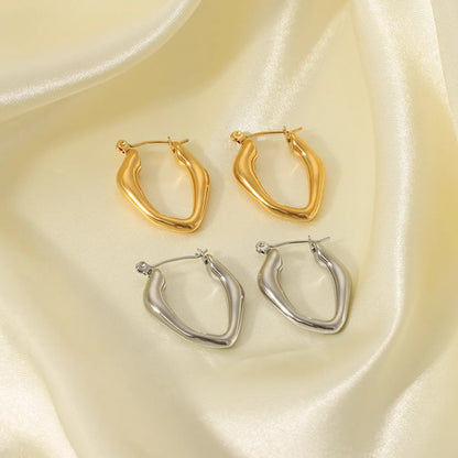 1 Pair Simple Style Solid Color Plating Stainless Steel 18k Gold Plated Ear Studs