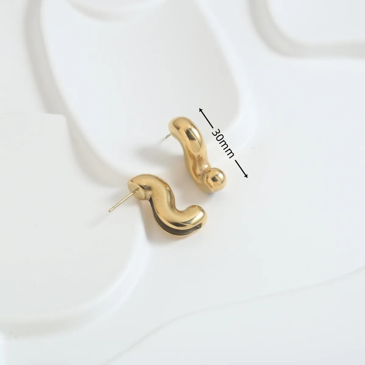 1 Pair Simple Style Solid Color Plating Stainless Steel 18K Gold Plated Ear Studs