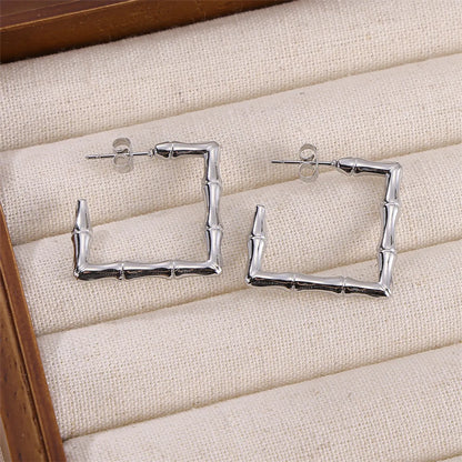 1 Pair Simple Style Solid Color Plating Stainless Steel 18k Gold Plated Earrings