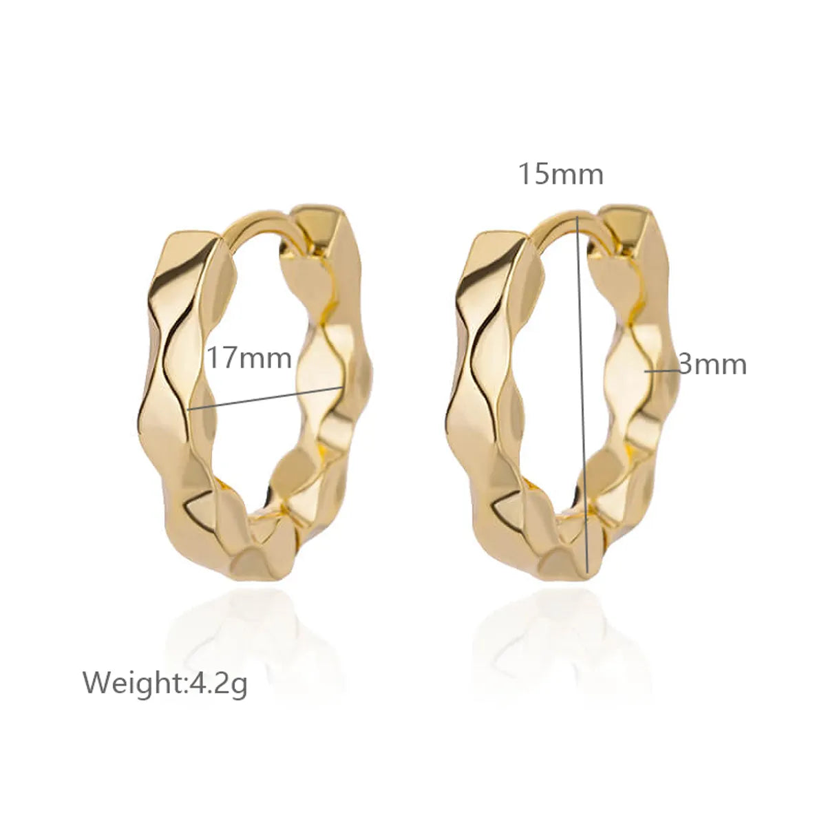 1 Pair Simple Style Solid Color Plating Stainless Steel 18k Gold Plated Earrings