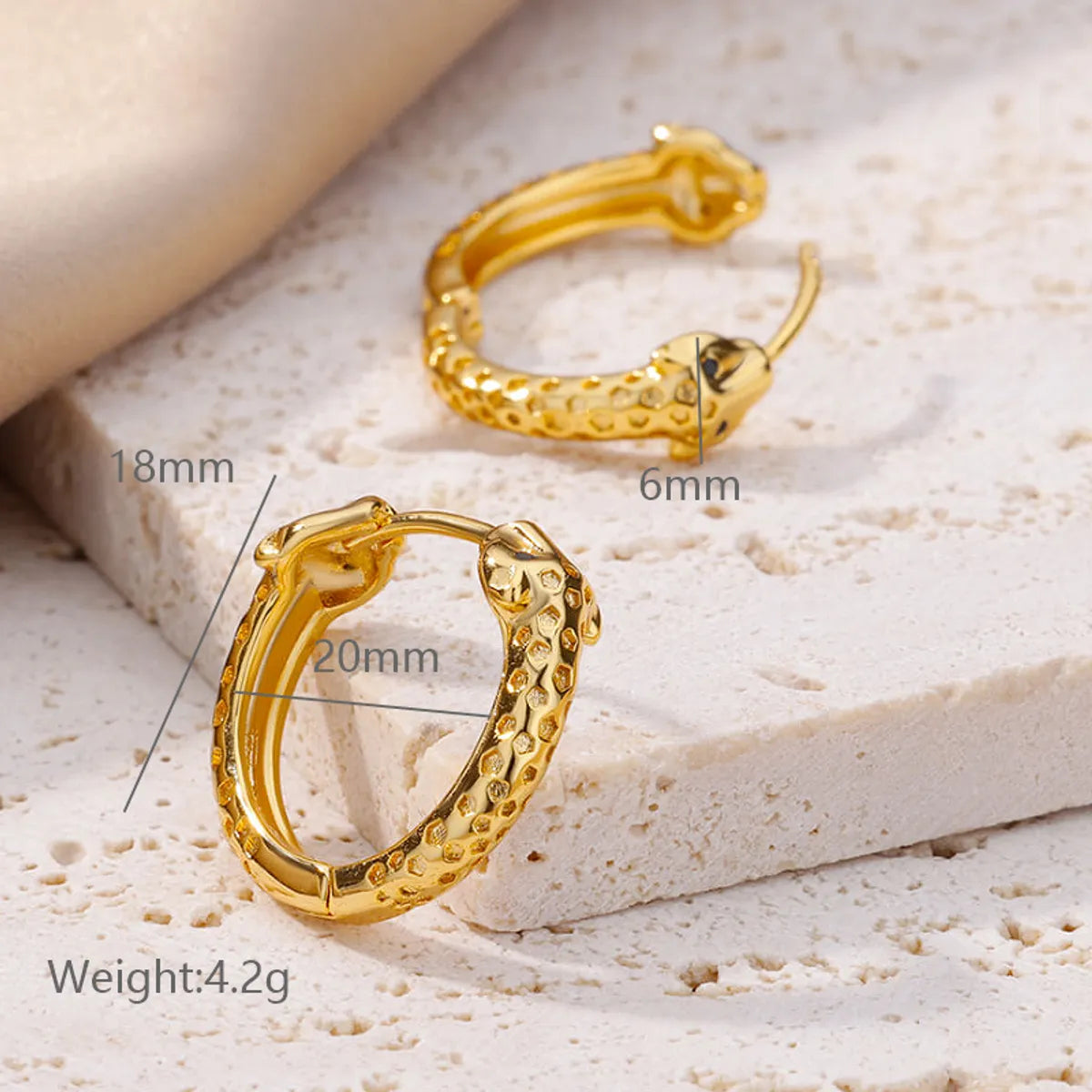 1 Pair Simple Style Solid Color Plating Stainless Steel 18k Gold Plated Earrings