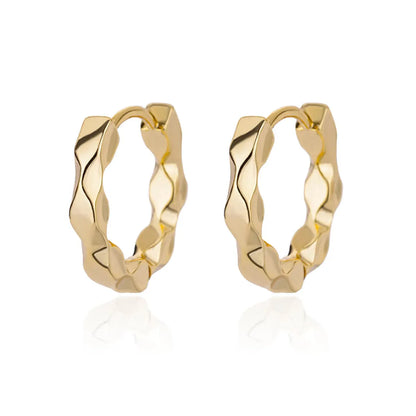 1 Pair Simple Style Solid Color Plating Stainless Steel 18k Gold Plated Earrings