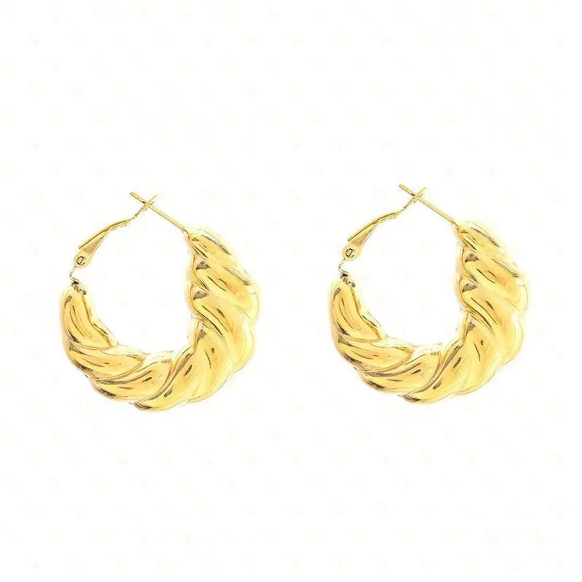 1 Pair Simple Style Solid Color Plating Stainless Steel 18k Gold Plated Earrings