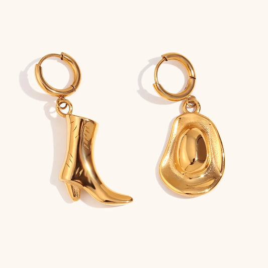 1 Pair Simple Style Solid Color Plating Stainless Steel 18k Gold Plated Earrings