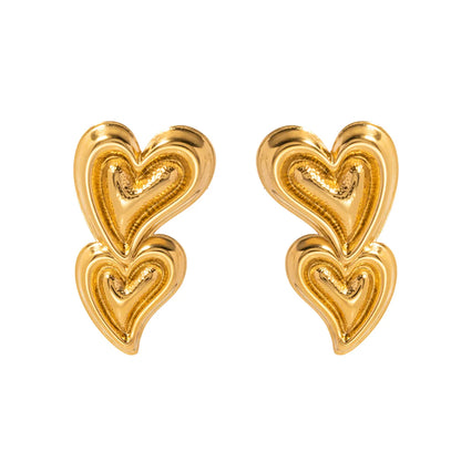 1 Pair Simple Style Solid Color Plating Stainless Steel 18k Gold Plated Earrings