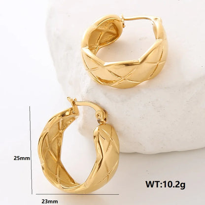 1 Pair Simple Style Solid Color Plating Stainless Steel 24k Gold Plated Ear Studs