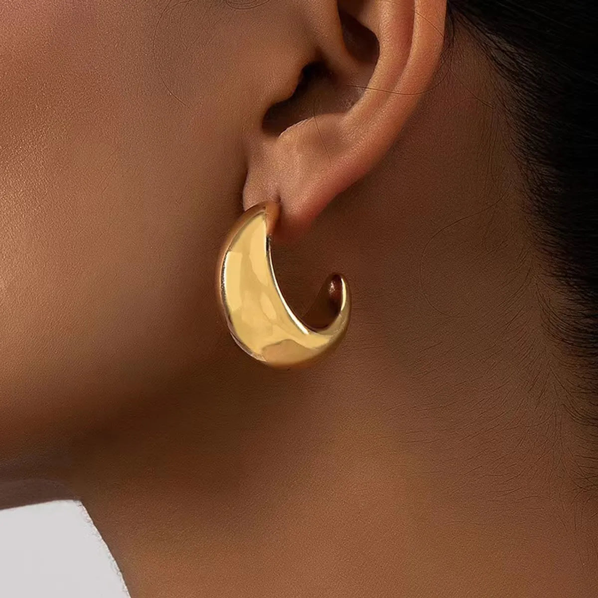 1 Pair Simple Style Solid Color Plating Stainless Steel 24k Gold Plated Ear Studs