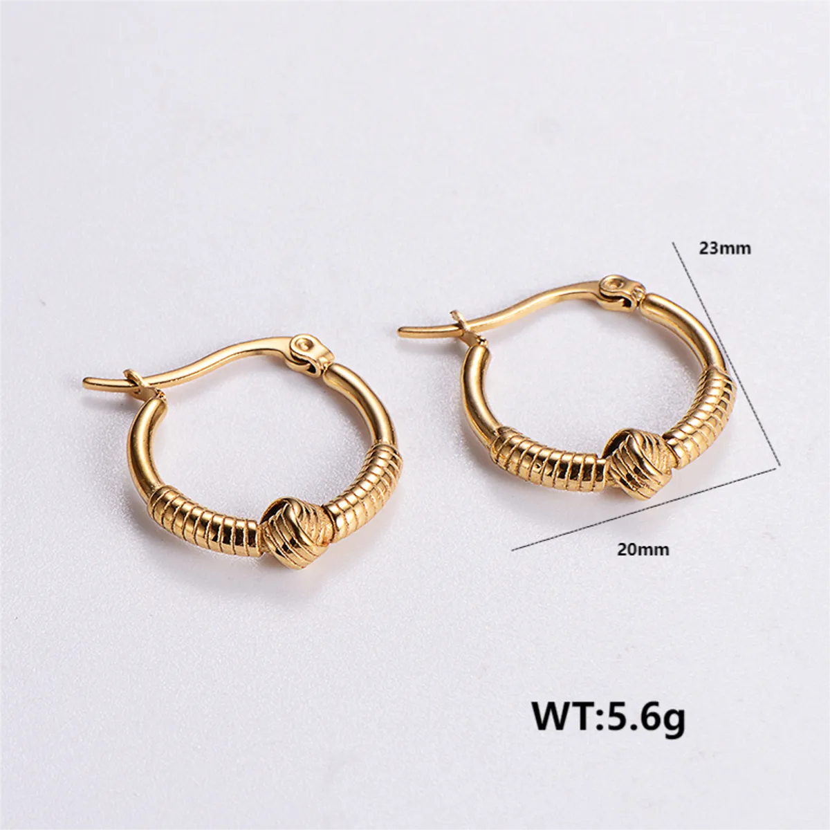 1 Pair Simple Style Solid Color Plating Stainless Steel 24k Gold Plated Earrings