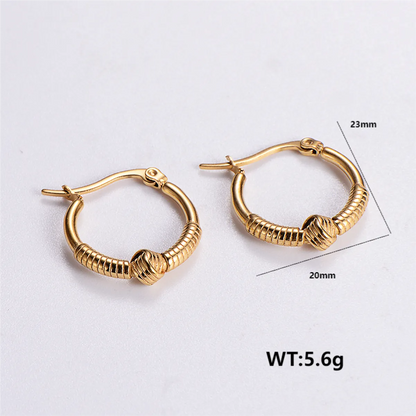 1 Pair Simple Style Solid Color Plating Stainless Steel 24k Gold Plated Earrings