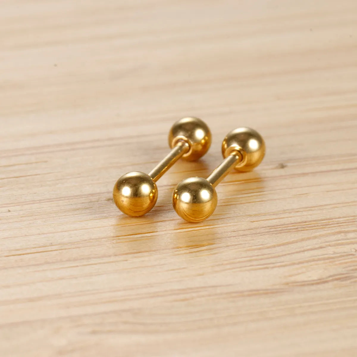 1 Pair Simple Style Solid Color Plating Stainless Steel Ear Studs