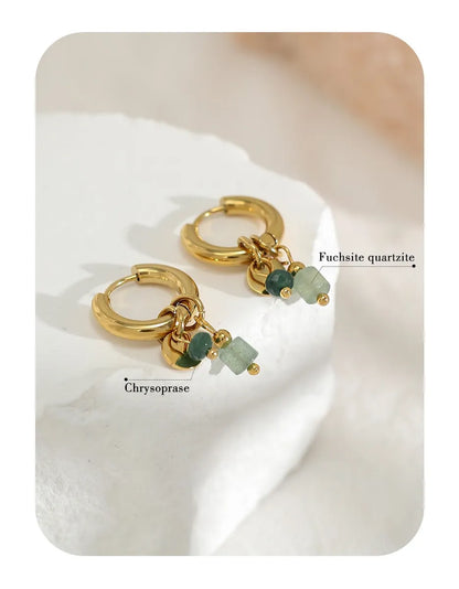 1 Pair Simple Style Solid Color Plating Stainless Steel Gold Plated Drop Earrings