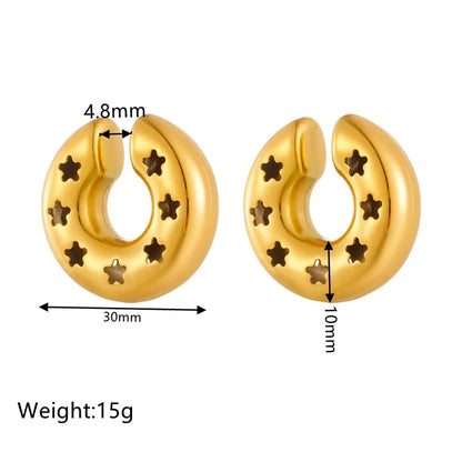 1 Pair Simple Style Solid Color Plating Stainless Steel Gold Plated Ear Cuffs