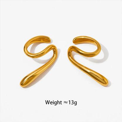 1 Pair Simple Style Solid Color Plating Stainless Steel Gold Plated Ear Studs