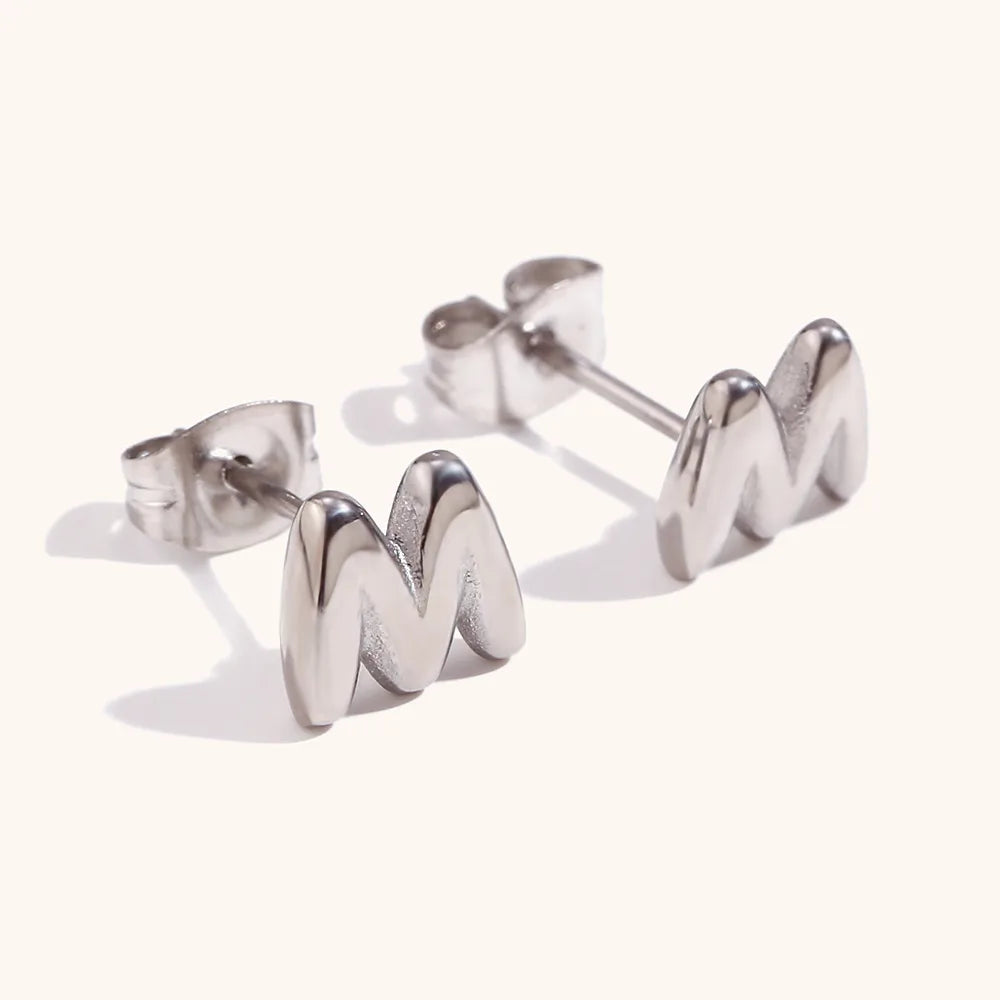 1 Pair Simple Style Solid Color Plating Stainless Steel Gold Plated Ear Studs