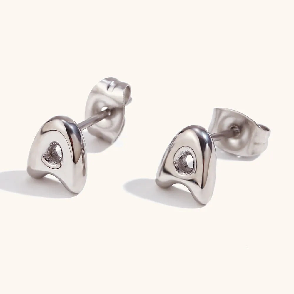 1 Pair Simple Style Solid Color Plating Stainless Steel Gold Plated Ear Studs