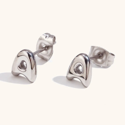 1 Pair Simple Style Solid Color Plating Stainless Steel Gold Plated Ear Studs