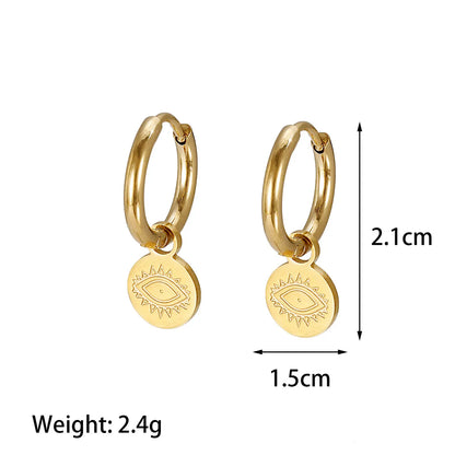 1 Pair Simple Style Solid Color Plating Stainless Steel Gold Plated Earrings