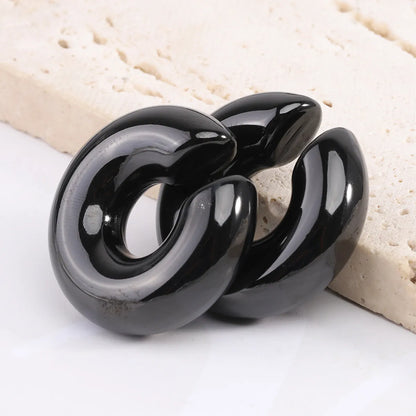 1 Pair Simple Style Solid Color Plating Stainless Steel Gold Plated Earrings