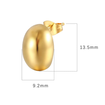 1 Pair Simple Style Solid Color Plating 304 Stainless Steel 18K Gold Plated Earrings