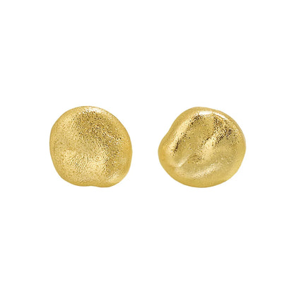 1 Pair Simple Style Solid Color Plating Sterling Silver 18k Gold Plated Ear Studs