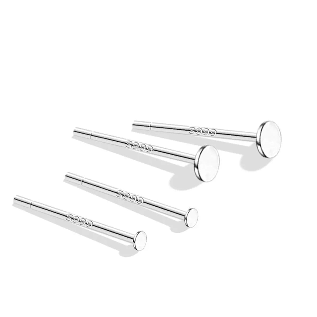 1 Pair Simple Style Solid Color Plating Sterling Silver Ear Studs