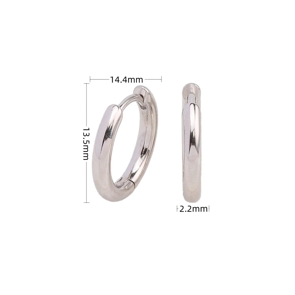 1 Pair Simple Style Solid Color Plating Sterling Silver Earrings