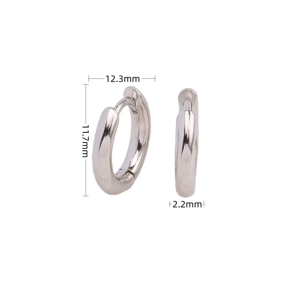 1 Pair Simple Style Solid Color Plating Sterling Silver Earrings