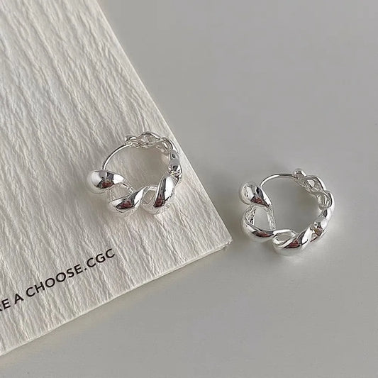 1 Pair Simple Style Solid Color Plating Sterling Silver Earrings