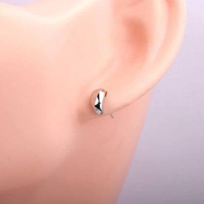 1 Pair Simple Style Solid Color Plating Sterling Silver Gold Plated Ear Studs