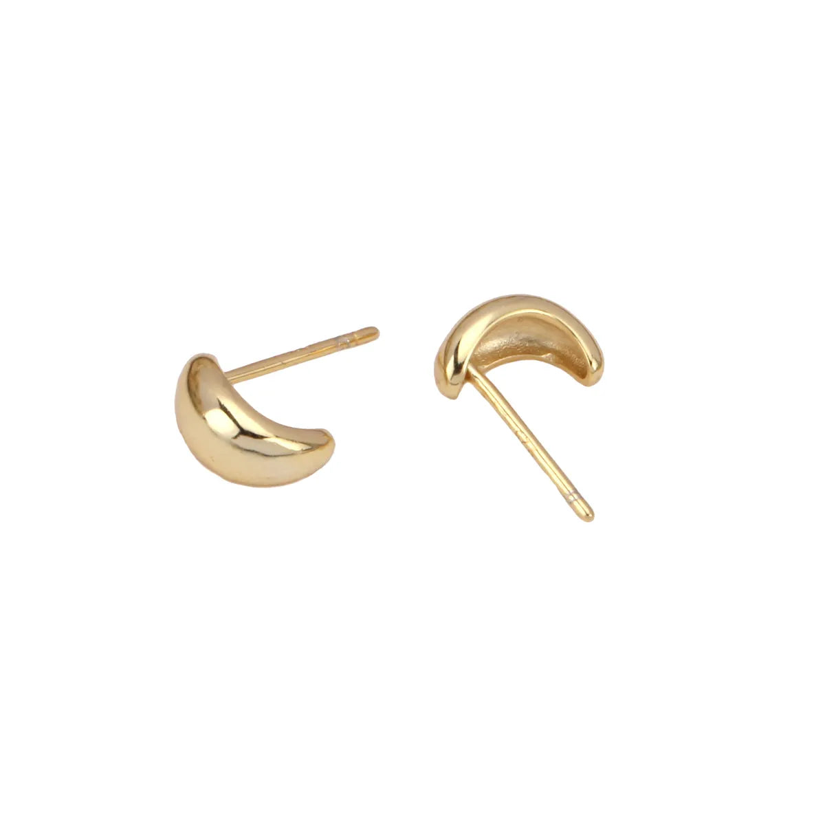 1 Pair Simple Style Solid Color Plating Sterling Silver Gold Plated Ear Studs