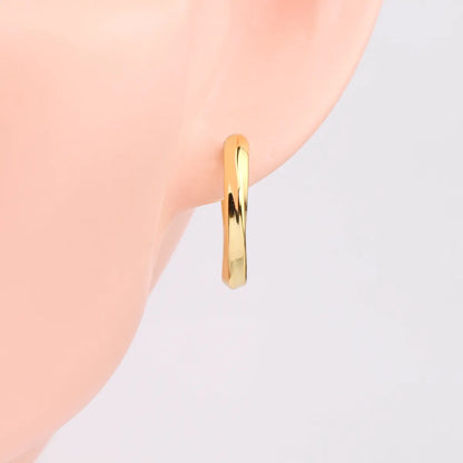 1 Pair Simple Style Solid Color Plating Sterling Silver Gold Plated Ear Studs