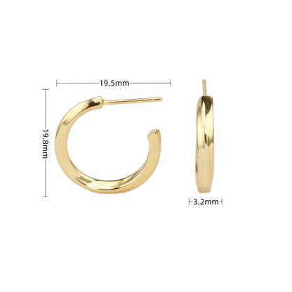 1 Pair Simple Style Solid Color Plating Sterling Silver Gold Plated Ear Studs