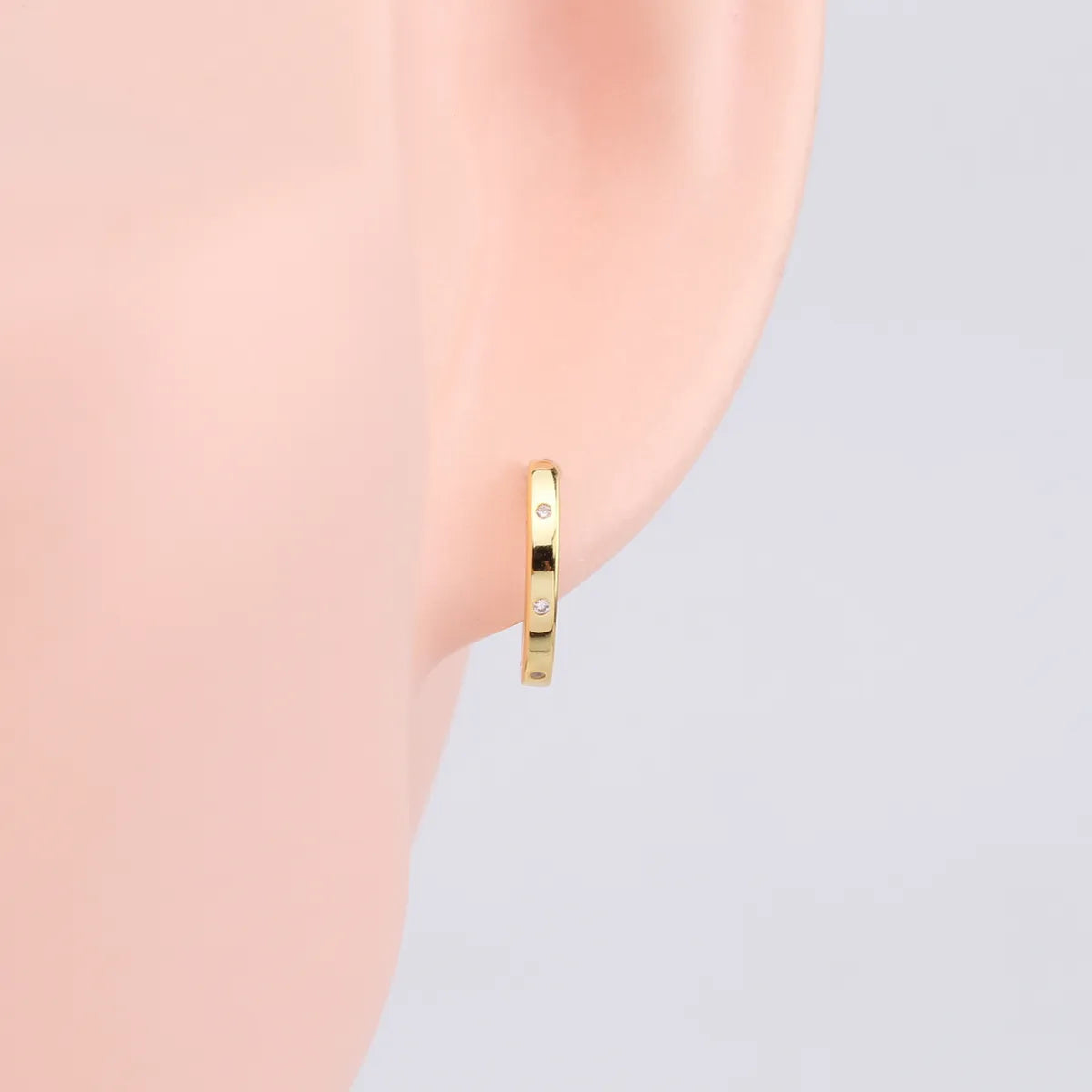 1 Pair Simple Style Solid Color Plating Sterling Silver Gold Plated Earrings