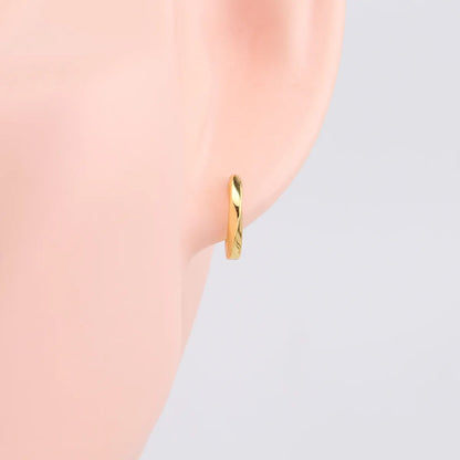 1 Pair Simple Style Solid Color Plating Sterling Silver Gold Plated Earrings