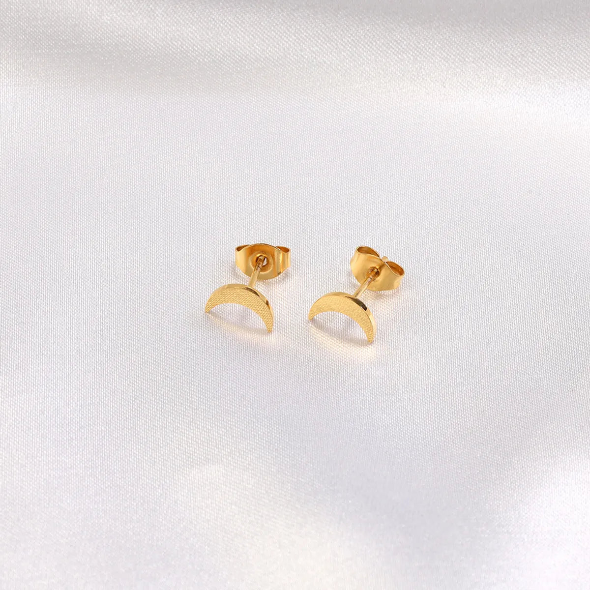 1 Pair Simple Style Solid Color Plating Titanium Steel 18k Gold Plated Ear Studs