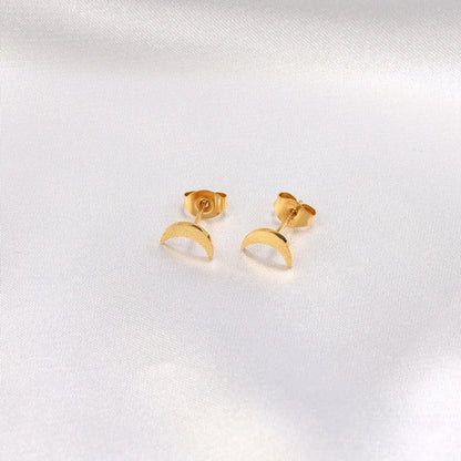 1 Pair Simple Style Solid Color Plating Titanium Steel 18k Gold Plated Ear Studs