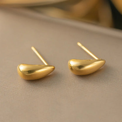 1 Pair Simple Style Solid Color Plating Titanium Steel 18k Gold Plated Ear Studs