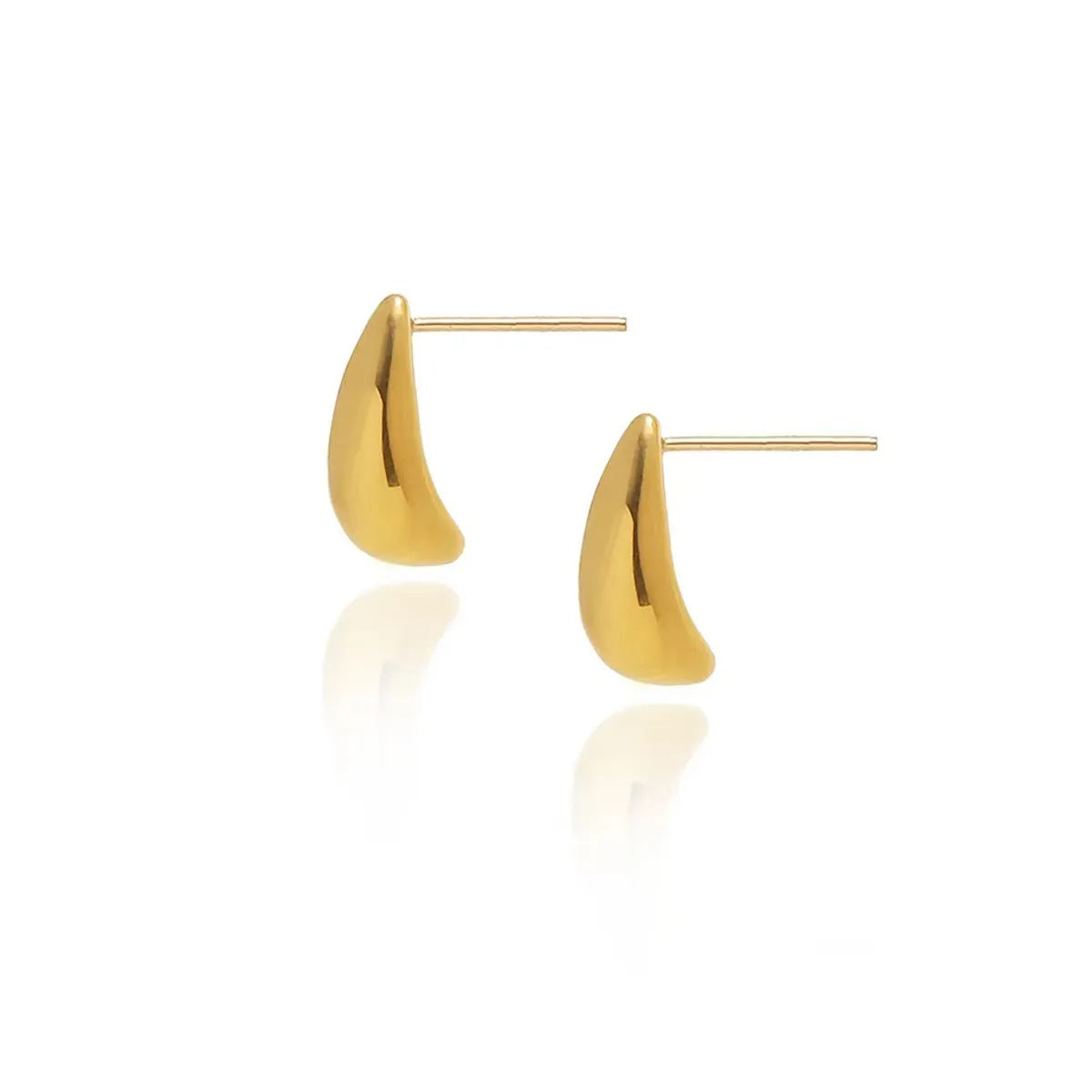 1 Pair Simple Style Solid Color Plating Titanium Steel 18k Gold Plated Ear Studs