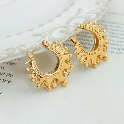 1 Pair Simple Style Solid Color Plating Titanium Steel 18k Gold Plated Earrings