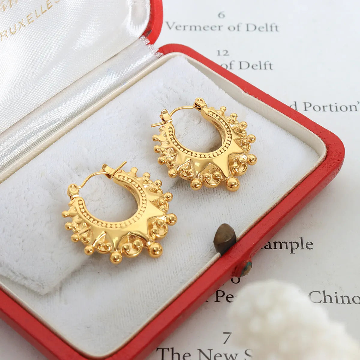 1 Pair Simple Style Solid Color Plating Titanium Steel 18k Gold Plated Earrings