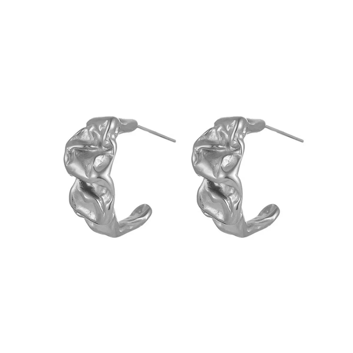 1 Pair Simple Style Solid Color Plating Titanium Steel Ear Studs