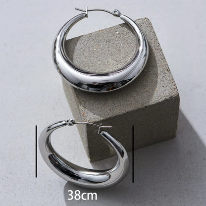 1 Pair Simple Style Solid Color Plating Titanium Steel Ear Studs