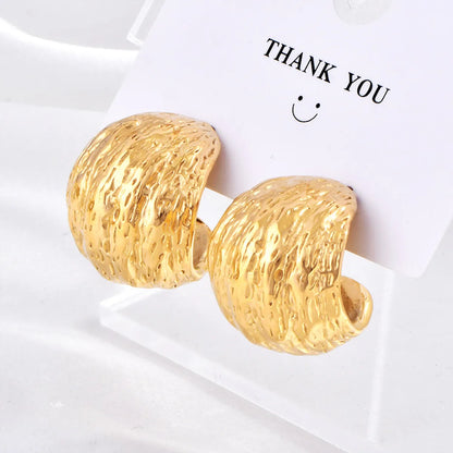 1 Pair Simple Style Solid Color Plating Titanium Steel Earrings