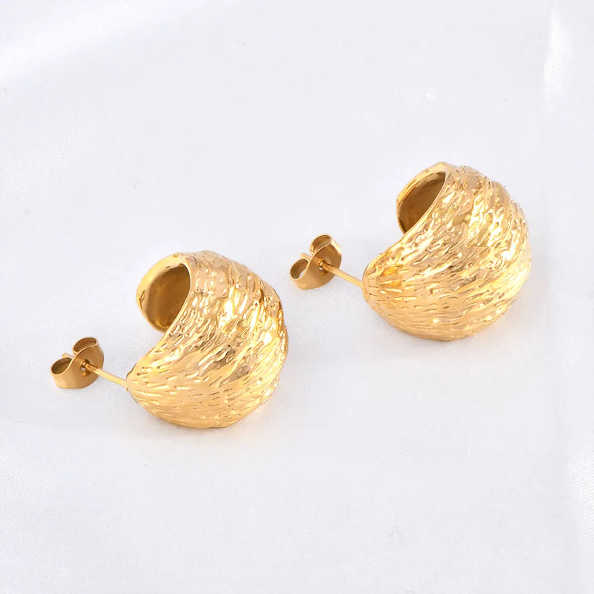 1 Pair Simple Style Solid Color Plating Titanium Steel Earrings