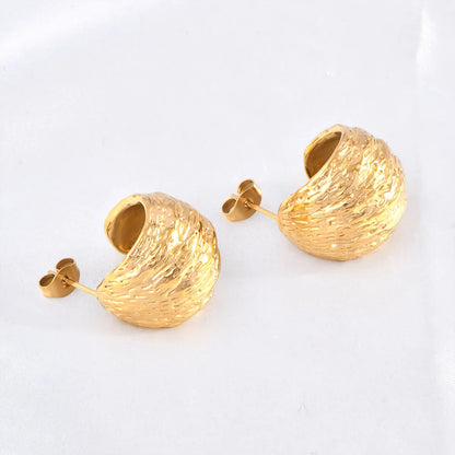 1 Pair Simple Style Solid Color Plating Titanium Steel Earrings