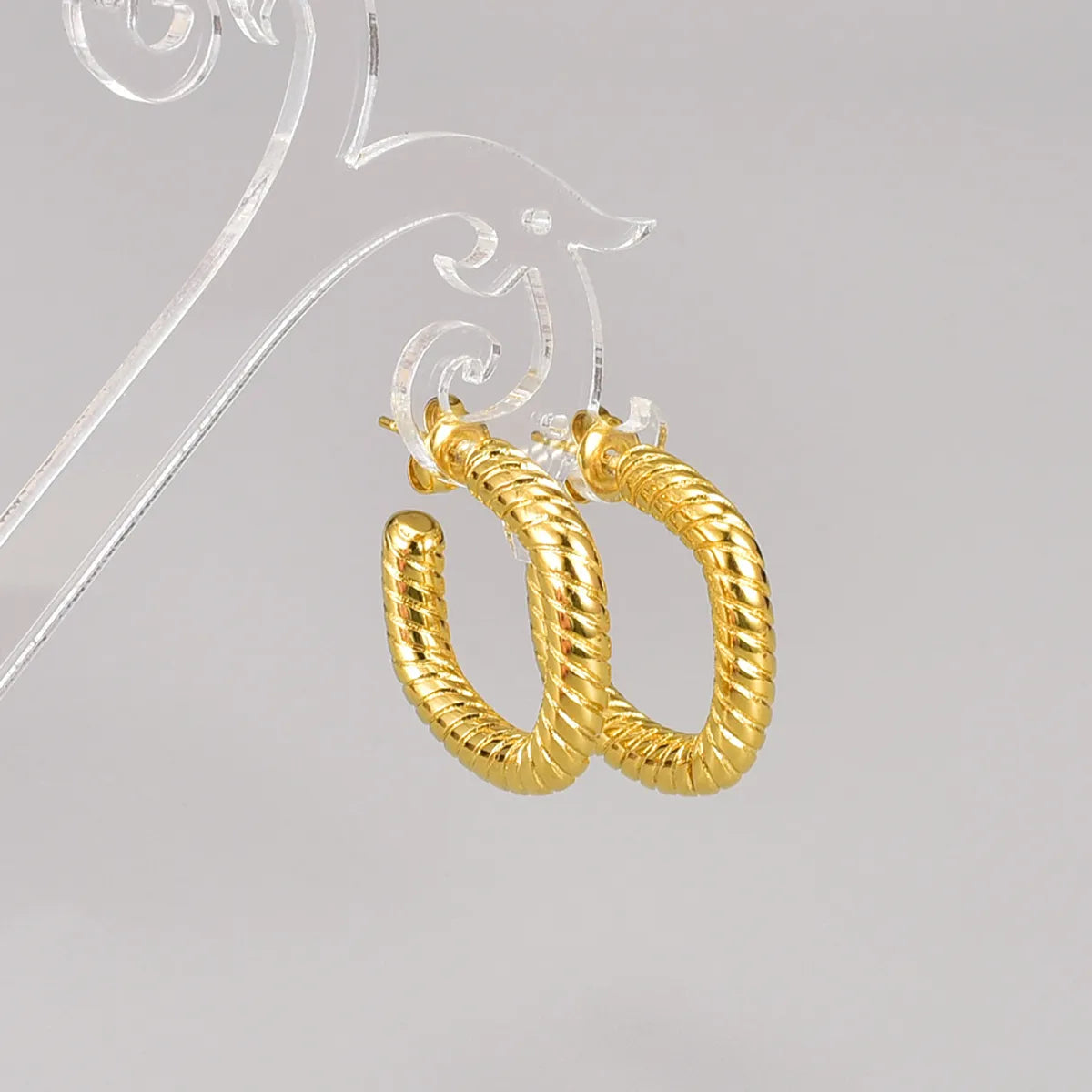 1 Pair Simple Style Solid Color Plating Titanium Steel Gold Plated Ear Studs