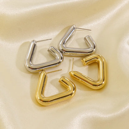 1 Pair Simple Style Solid Color Plating Titanium Steel Gold Plated Ear Studs