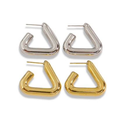 1 Pair Simple Style Solid Color Plating Titanium Steel Gold Plated Ear Studs