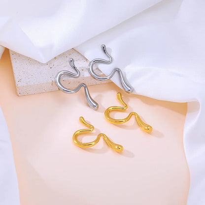 1 Pair Simple Style Solid Color Plating Titanium Steel Gold Plated Ear Studs