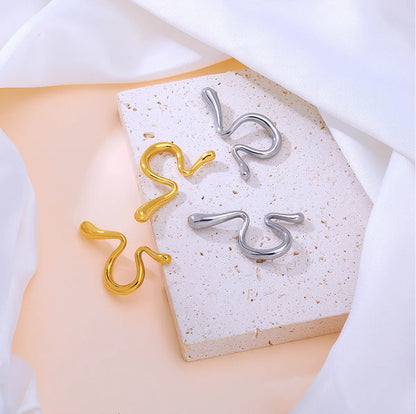 1 Pair Simple Style Solid Color Plating Titanium Steel Gold Plated Ear Studs